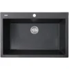 Nantucket Sinks Plymouth 33" Granite Composite Kitchen Sink, Black, PR3322-DM-BL