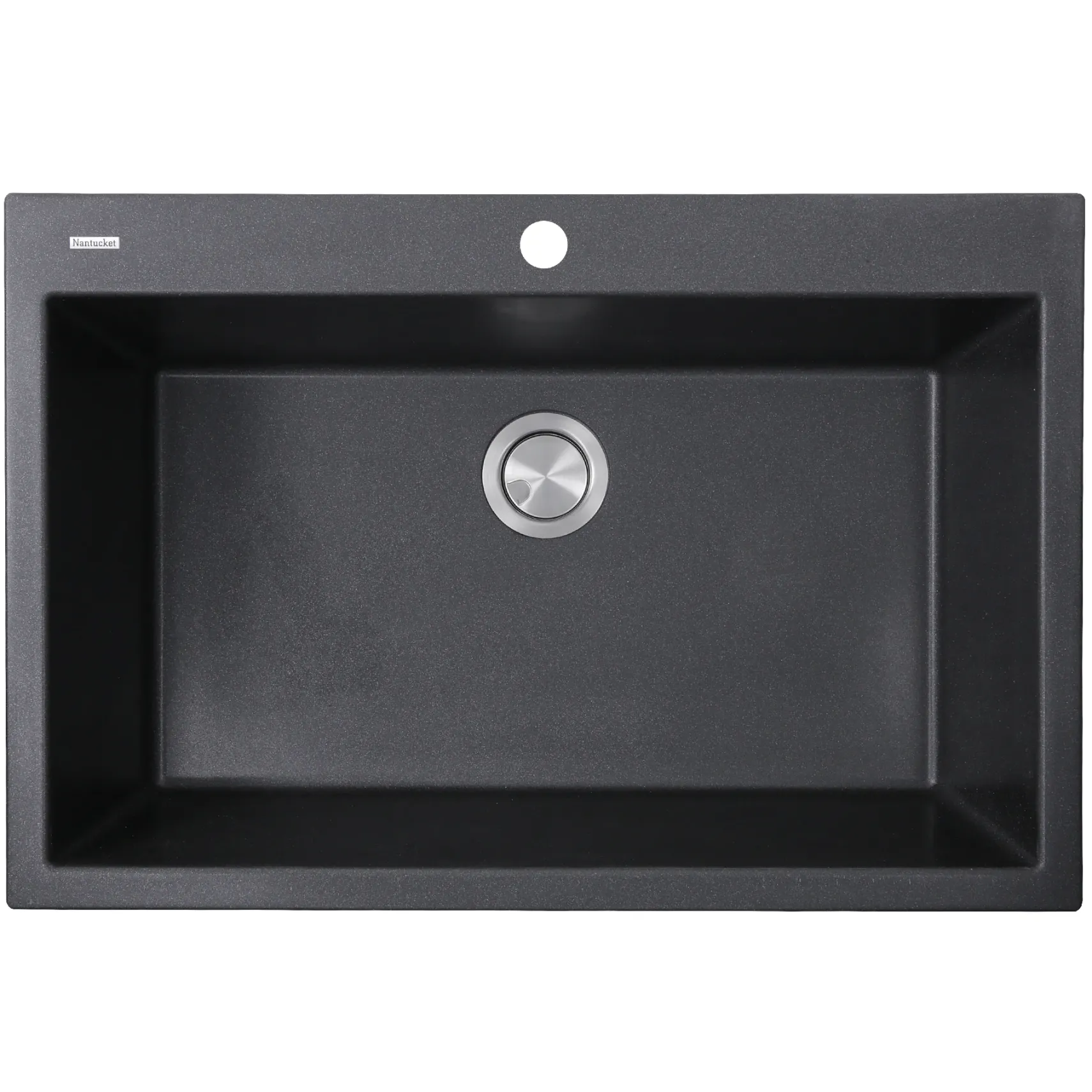 Nantucket Sinks Plymouth 33" Granite Composite Kitchen Sink, Black, PR3322-DM-BL
