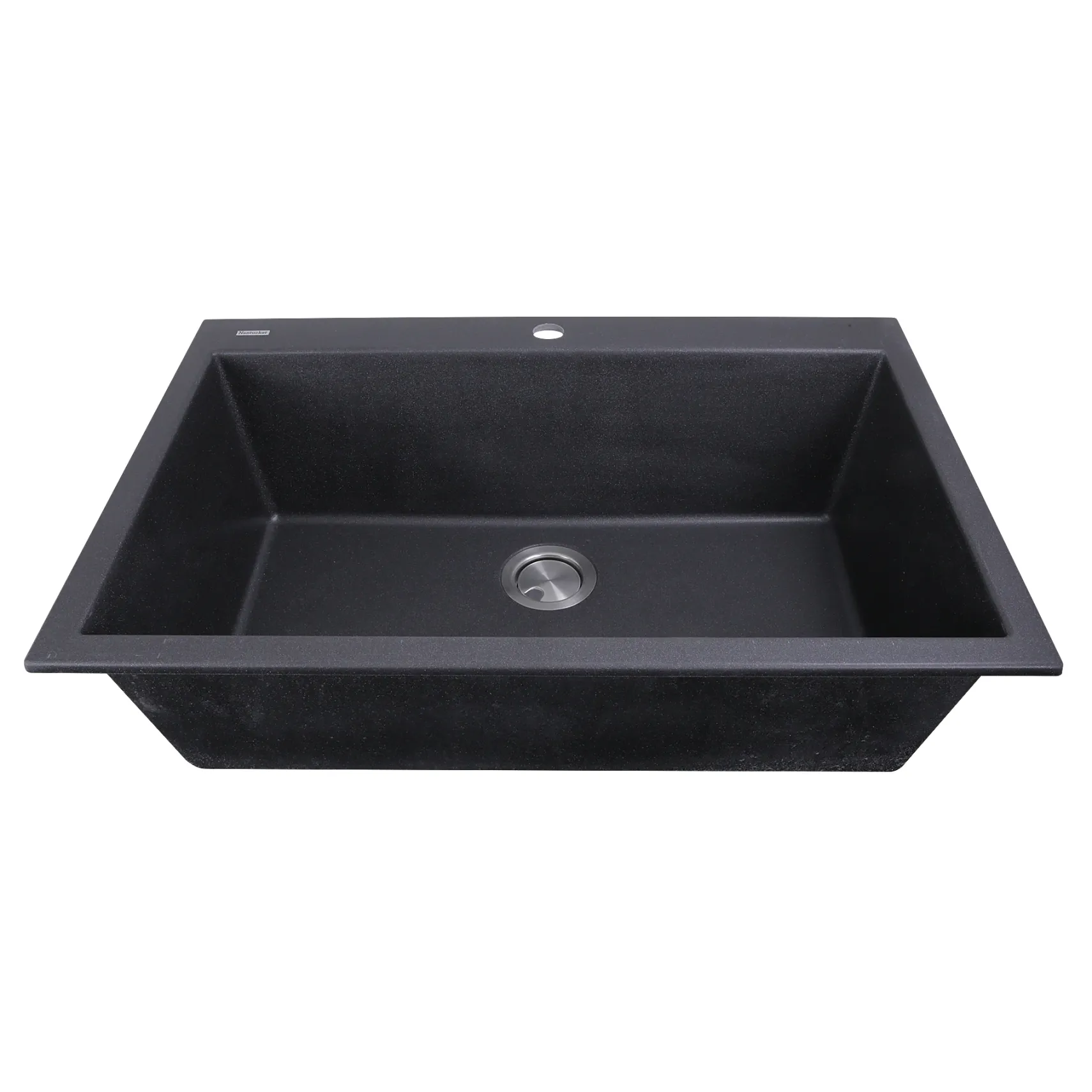 Nantucket Sinks Plymouth 33" Granite Composite Kitchen Sink, Black, PR3322-DM-BL