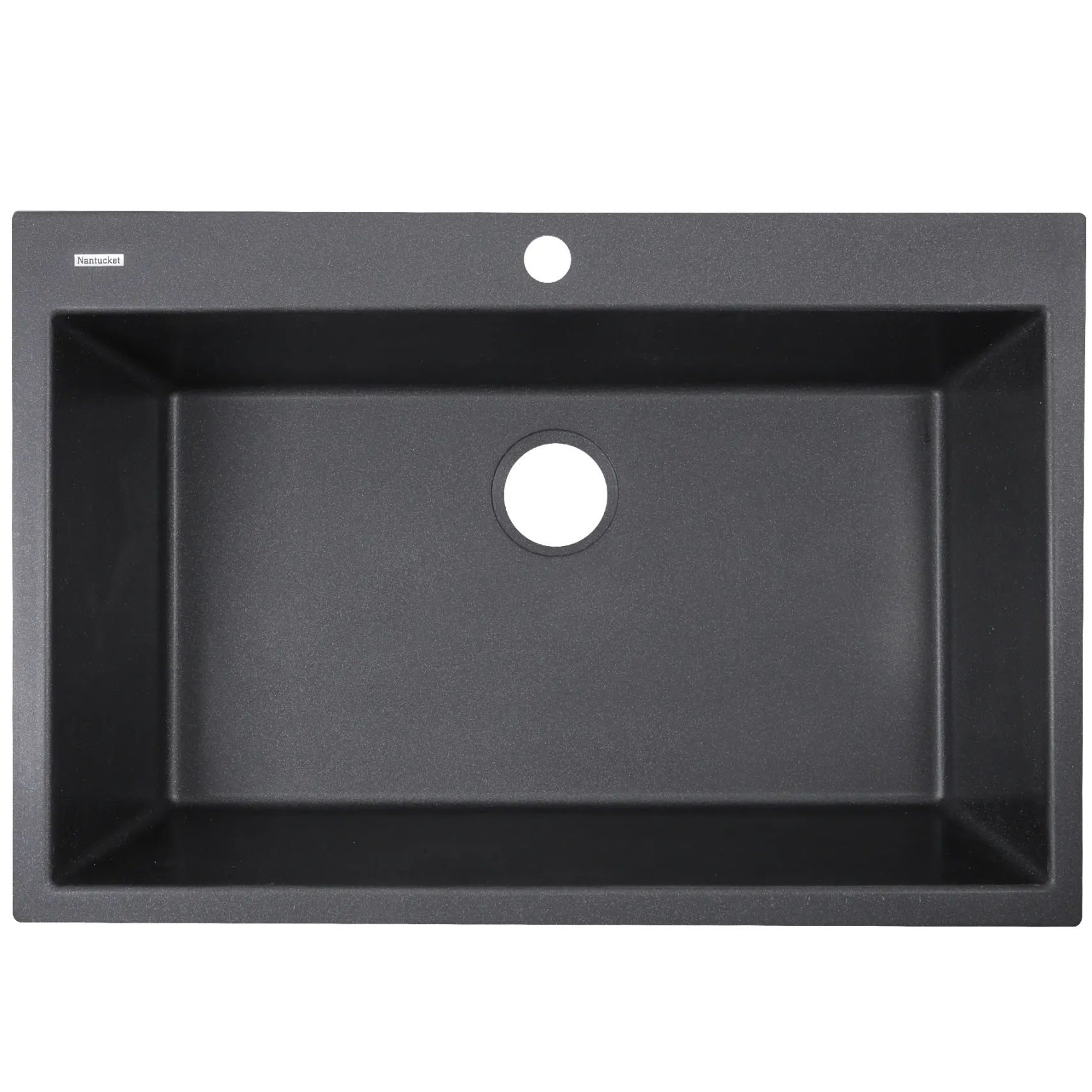 Nantucket Sinks Plymouth 33" Granite Composite Kitchen Sink, Black, PR3322-DM-BL