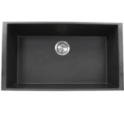 Nantucket Sinks Plymouth 33" Granite Composite Kitchen Sink, Black, PR3320-BL-UM
