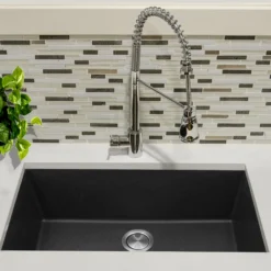 Nantucket Sinks Plymouth 33" Granite Composite Kitchen Sink, Black, PR3320-BL-UM