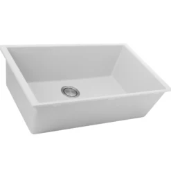 Nantucket Sinks Plymouth 33" Granite Composite Kitchen Sink, White, PR3320-W-UM