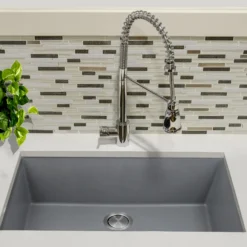 Nantucket Sinks Plymouth 33" Granite Composite Kitchen Sink, Titanium, PR3320-TI-UM