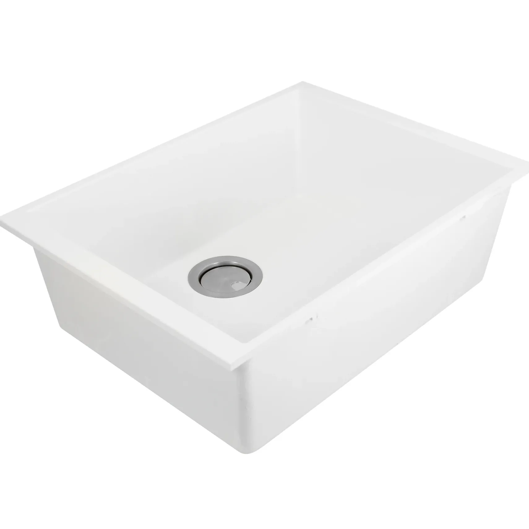 Nantucket Sinks Plymouth 24" Granite Composite Kitchen Sink, White, PR2418-W