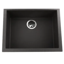 Nantucket Sinks Plymouth 24" Granite Composite Kitchen Sink, Black, PR2418-BL