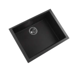 Nantucket Sinks Plymouth 24" Granite Composite Kitchen Sink, Black, PR2418-BL