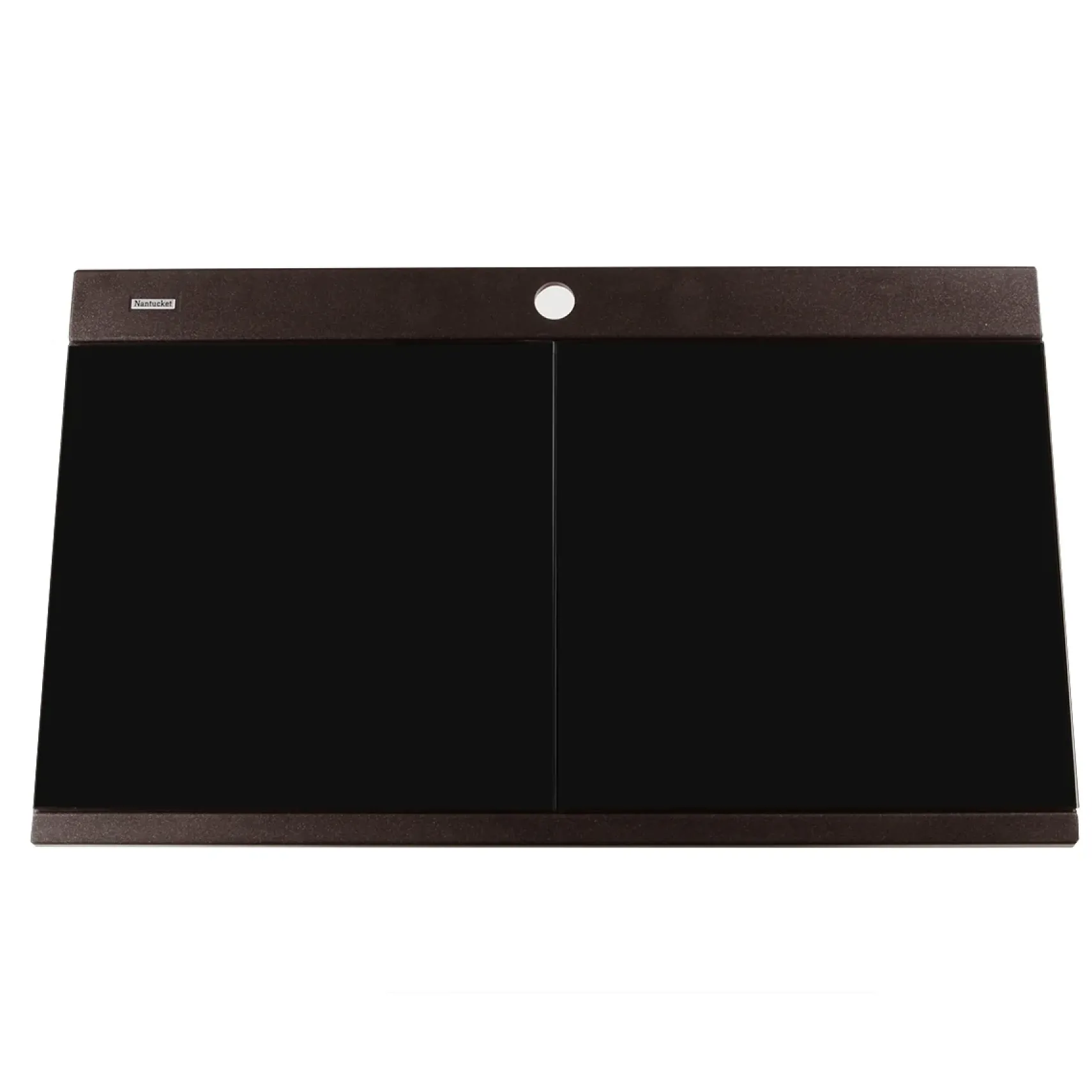 Nantucket Sinks Plymouth 34" Granite Composite Kitchen Sink, 50/50 Double Bowl, Brown, PR3420PS-BR
