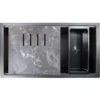 Nantucket Sinks Plymouth 34" Undermount Granite Composite Workstation Kitchen Sink with Accessories, Black, PR3419-NBL-UM