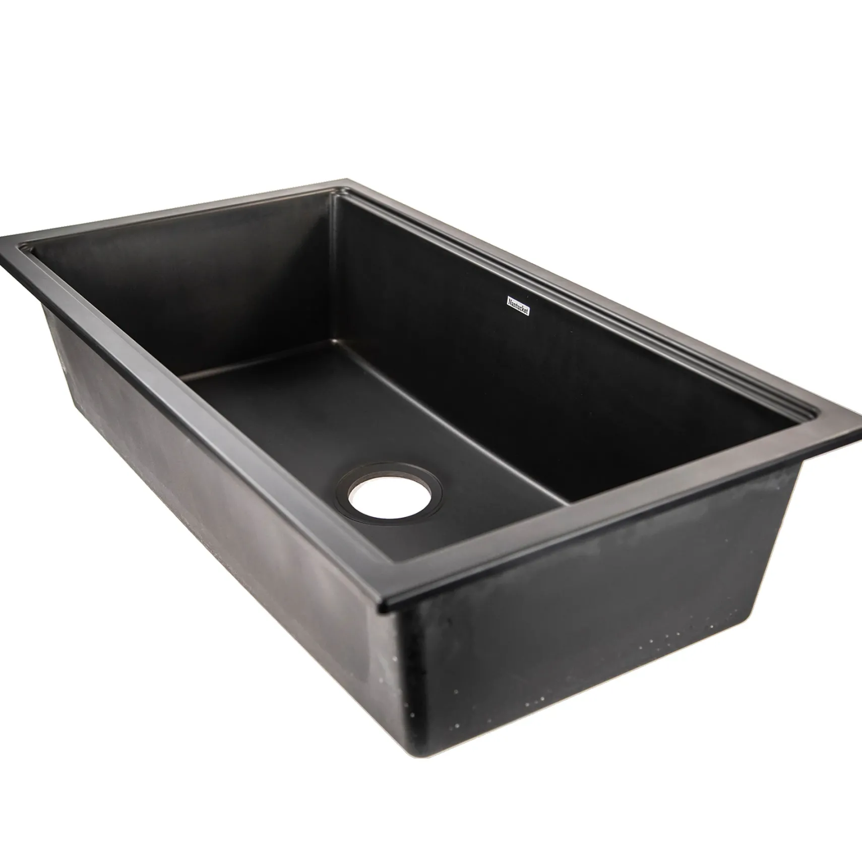 Nantucket Sinks Plymouth 34" Undermount Granite Composite Workstation Kitchen Sink with Accessories, Black, PR3419-NBL-UM