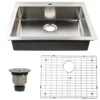 Nantucket Sinks Pro Series 25" Drop In/Topmount 304 Stainless Steel Kitchen Sink with Accessories, 16 Gauge, SR2522-5.5-16