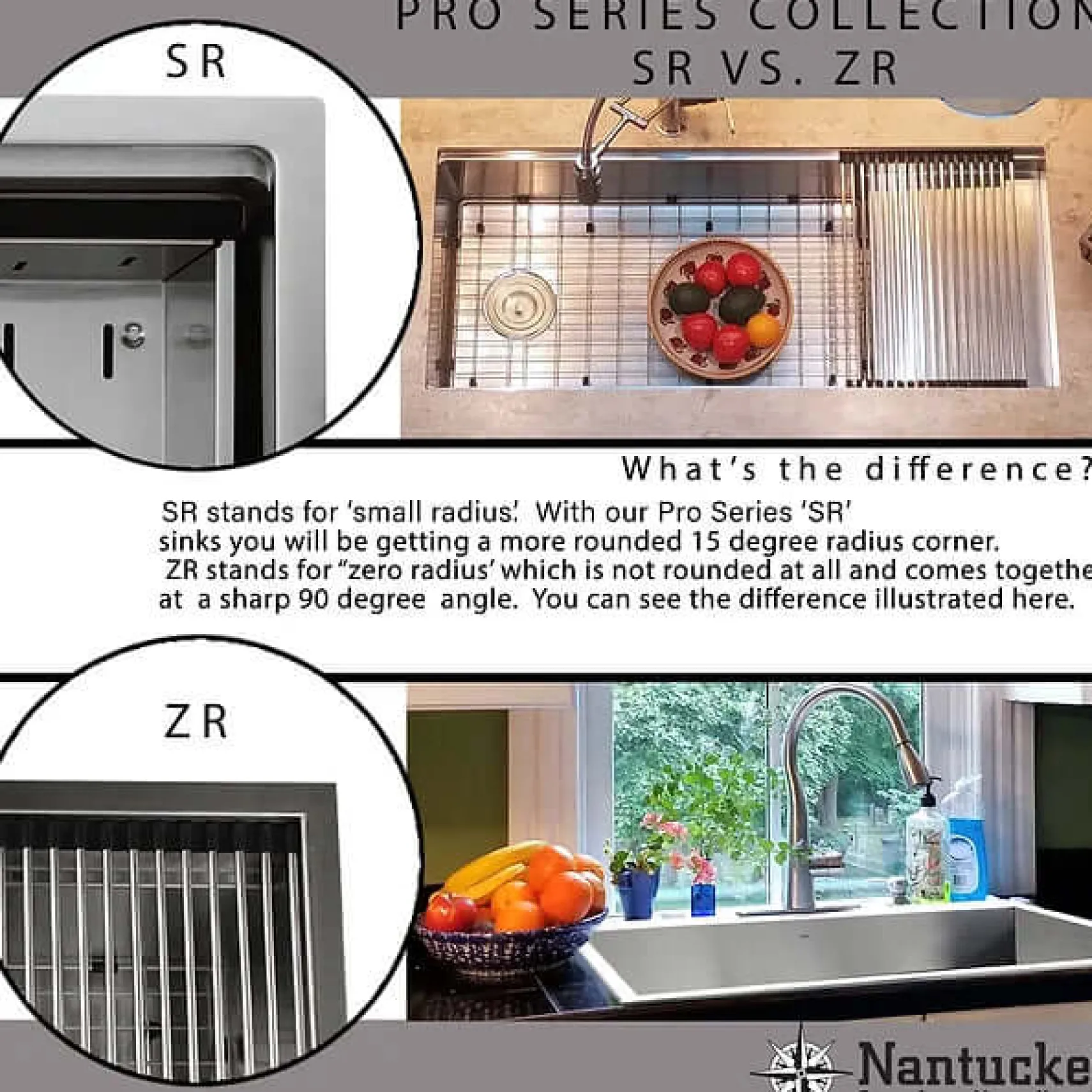 Nantucket Sinks Pro Series 33" 304 Stainless Steel Workstation Farmhouse Sink with Accessories, 16 Gauge, AP-PS-3221-16