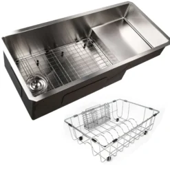 Nantucket Sinks Pro Series 39" Undermount 304 Stainless Steel Kitchen Sink with Accessories, 16 Gauge, STEPPE3918