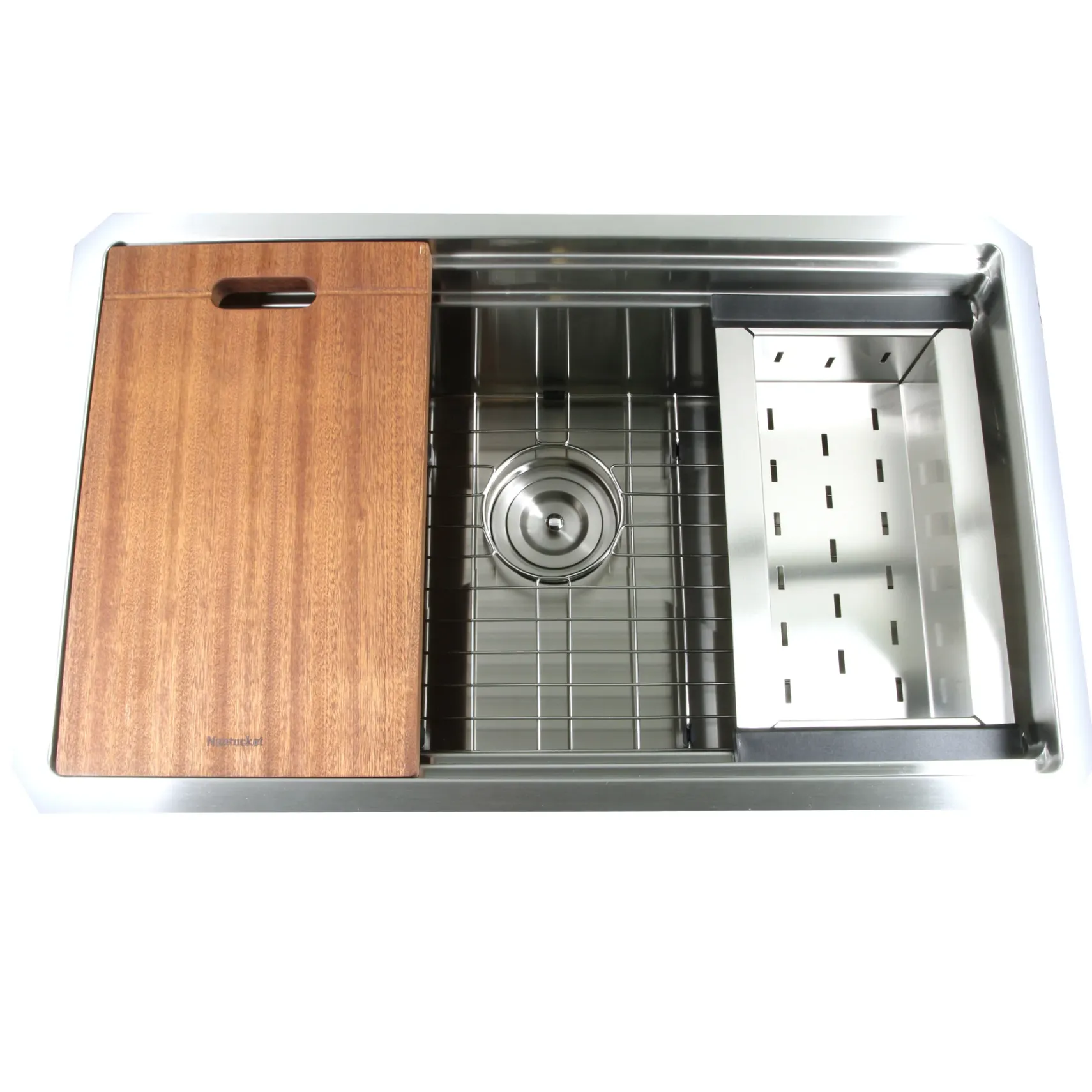 Nantucket Sinks Pro Series 28" Undermount 304 Stainless Steel Kitchen Sink with Accessories, 16 Gauge, SR-PS2-2818-16