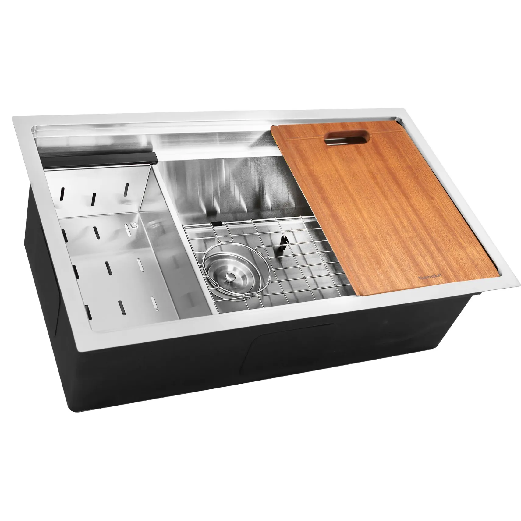 Nantucket Sinks Pro Series 28" Undermount 304 Stainless Steel Kitchen Sink with Accessories, 16 Gauge, SR-PS2-2818-16