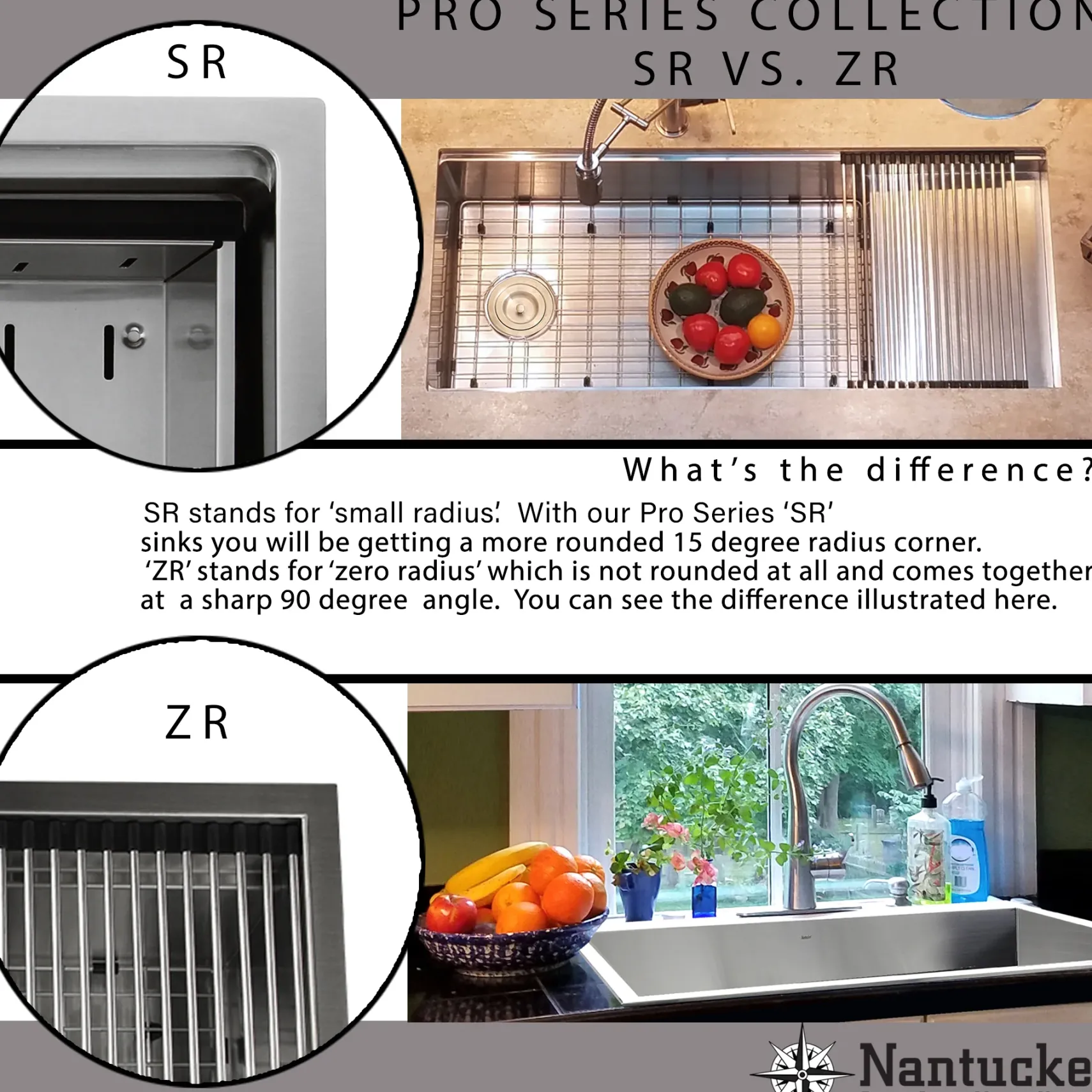 Nantucket Sinks Pro Series 28" Undermount 304 Stainless Steel Kitchen Sink with Accessories, 16 Gauge, SR-PS2-2818-16