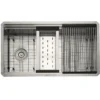 Nantucket Sinks Pro Series 32" Undermount 304 Stainless Steel Kitchen Sink with Accessories, 16 Gauge, SR-PS-3220-OSD