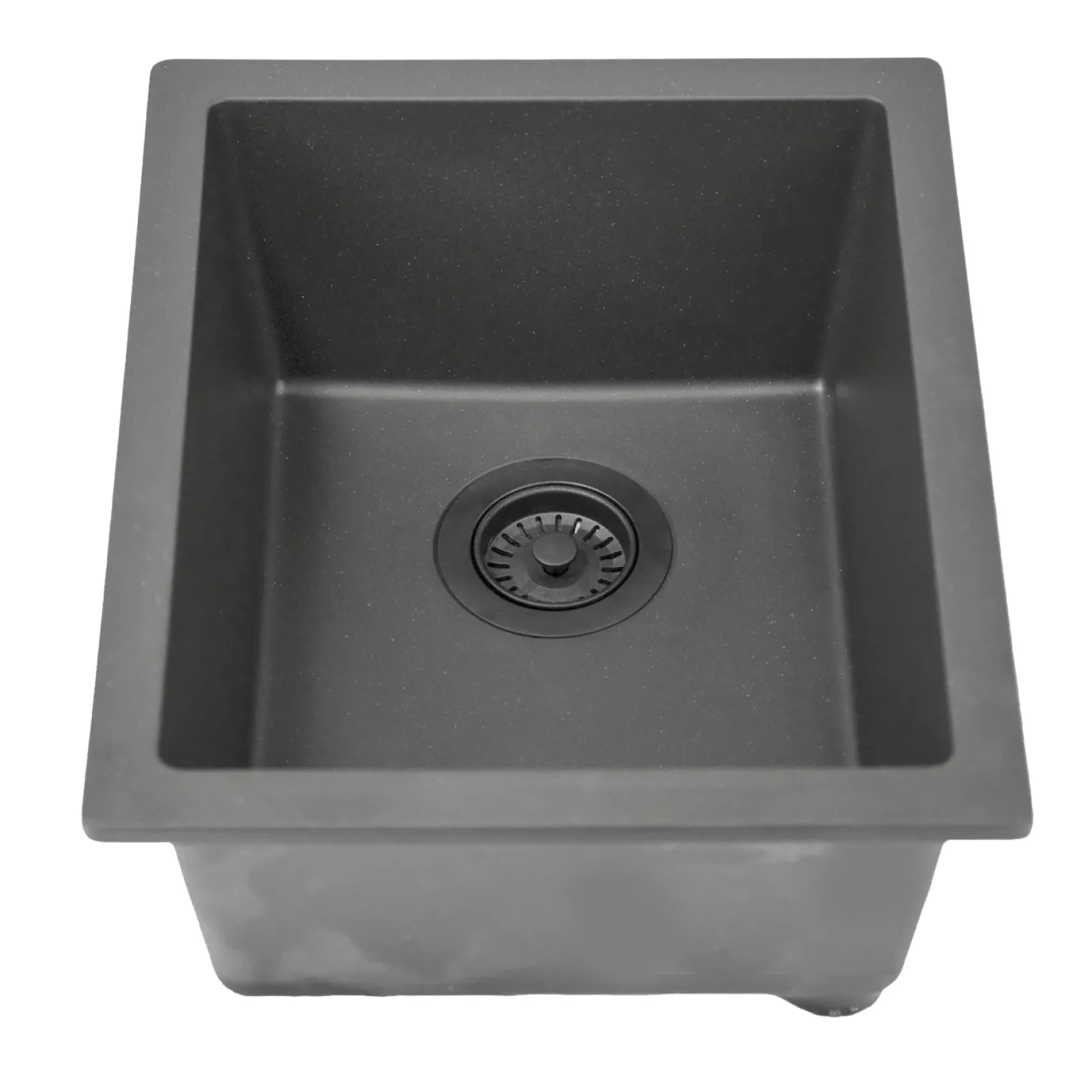 Nantucket Sinks Rockport 15" Rectangle Granite Composite Bar/Kitchen Sink with Accessories, Titanium Grey, PR1815-TI