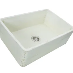 Nantucket Sinks Vineyard 30" Fireclay Farmhouse Sink, Pale Yellow, FCFS3020S-ShabbyStraw