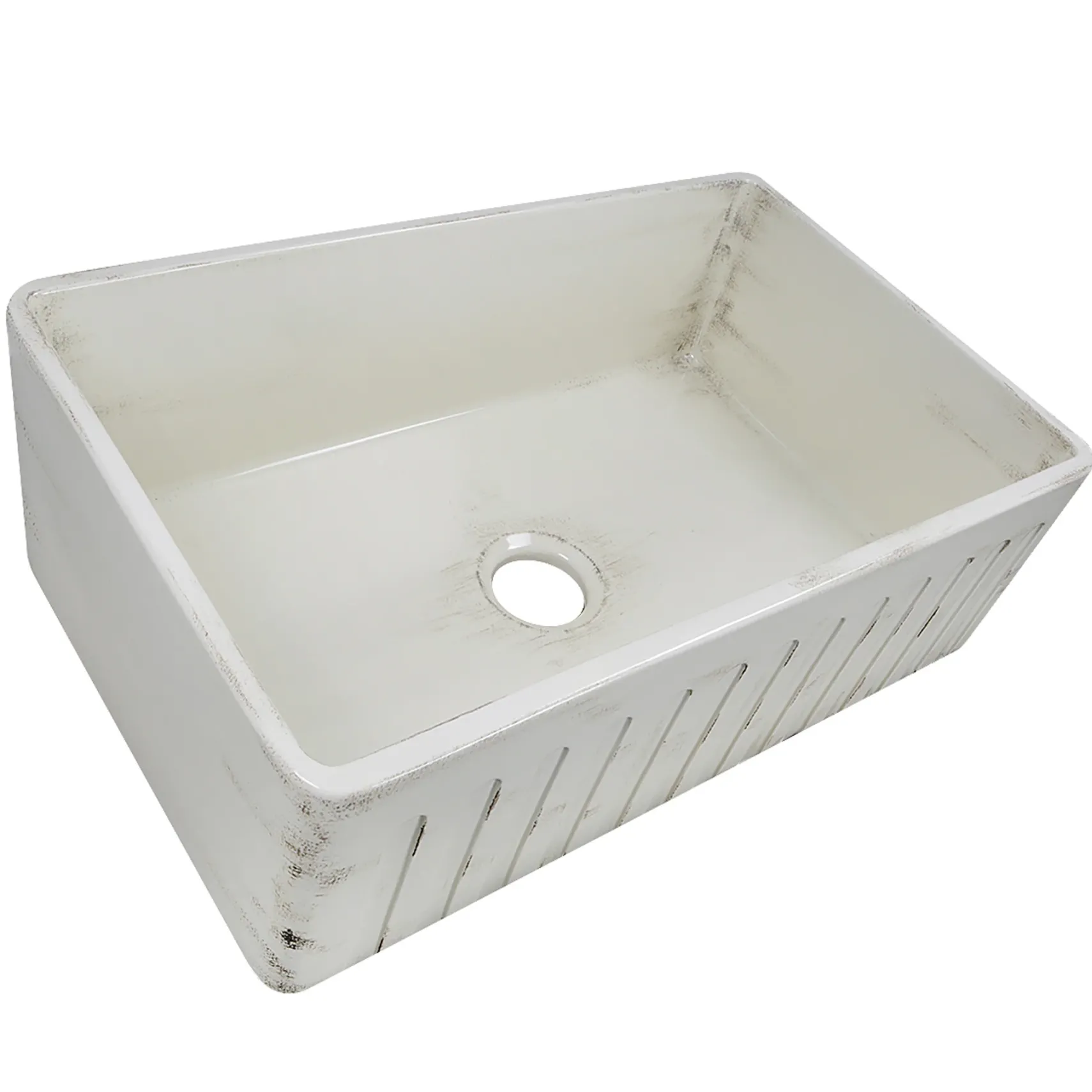 Nantucket Sinks Vineyard 30" Fireclay Farmhouse Sink, Pale Yellow, FCFS3020S-ShabbyStraw