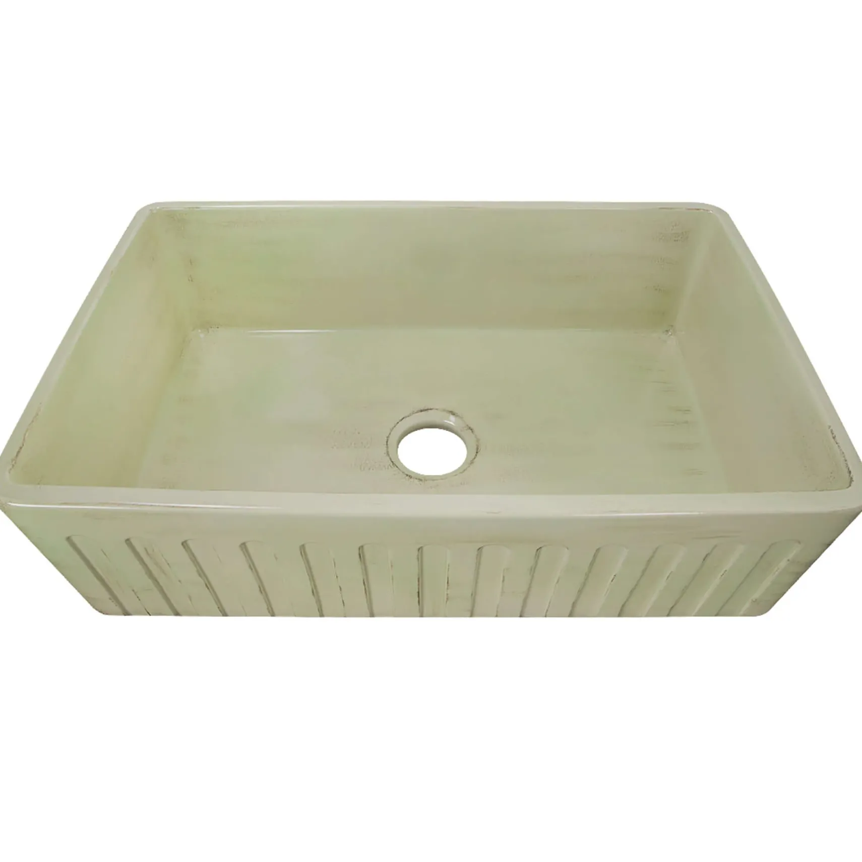 Nantucket Sinks Vineyard 33" Fireclay Farmhouse Sink, Light Green, FCFS3320S-ShabbyGreen