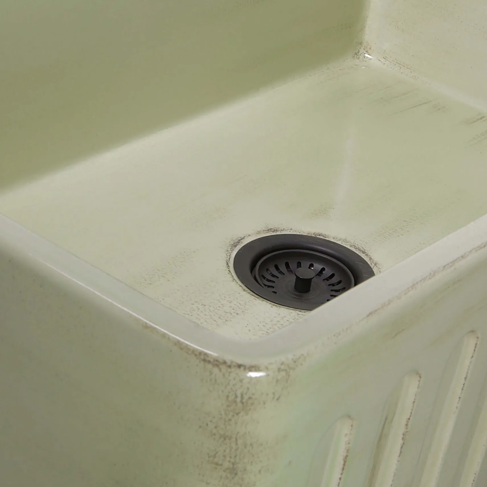 Nantucket Sinks Vineyard 33" Fireclay Farmhouse Sink, Light Green, FCFS3320S-ShabbyGreen