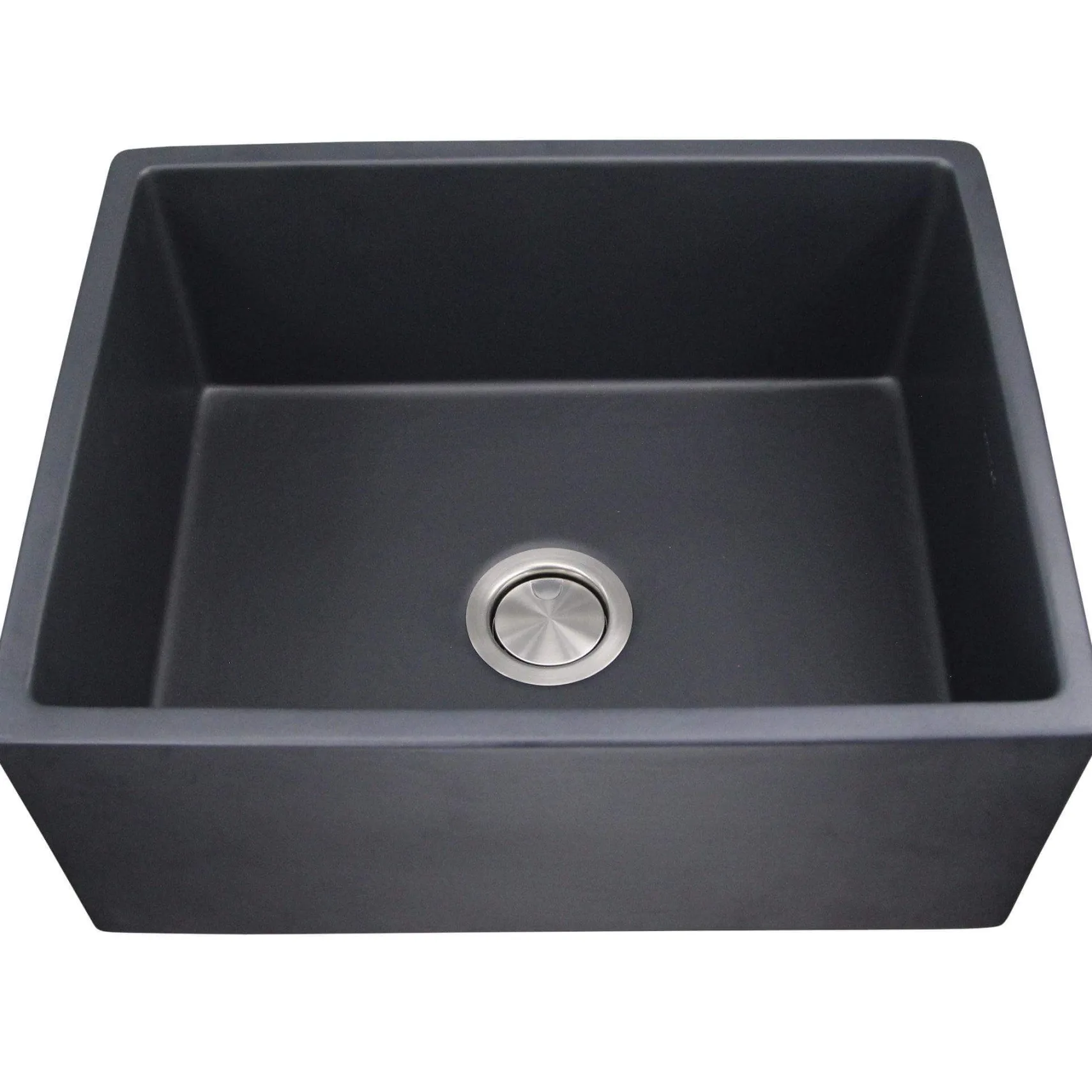 Nantucket Sinks Vineyard 23" Fireclay Farmhouse Sink, Matte Black, FCFS2418S-MatteBlack