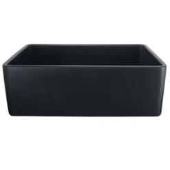 Nantucket Sinks Vineyard 30" Fireclay Farmhouse Sink with Accessories, Matte Black, FCFS3020S-MatteBlack