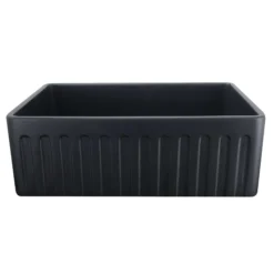 Nantucket Sinks Vineyard 30" Fireclay Farmhouse Sink with Accessories, Matte Black, FCFS3020S-MatteBlack