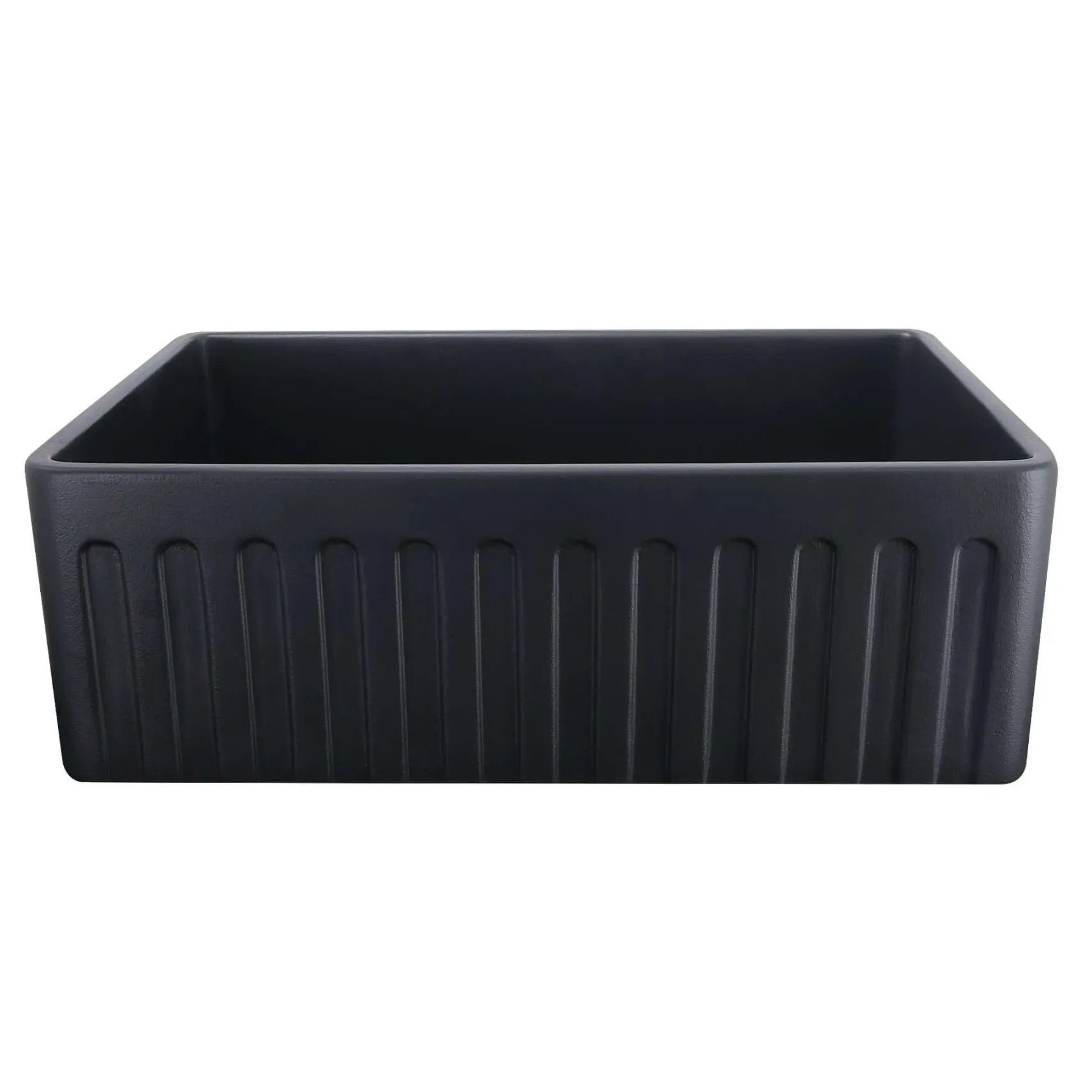 Nantucket Sinks Vineyard 30" Fireclay Farmhouse Sink with Accessories, Matte Black, FCFS3020S-MatteBlack