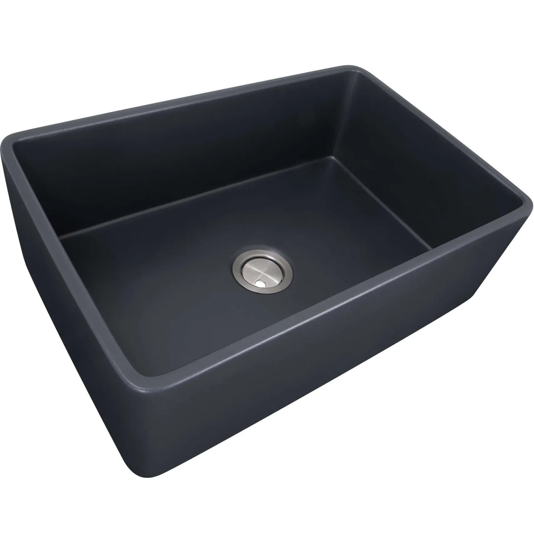 Nantucket Sinks Vineyard 30" Fireclay Farmhouse Sink with Accessories, Matte Black, FCFS3020S-MatteBlack
