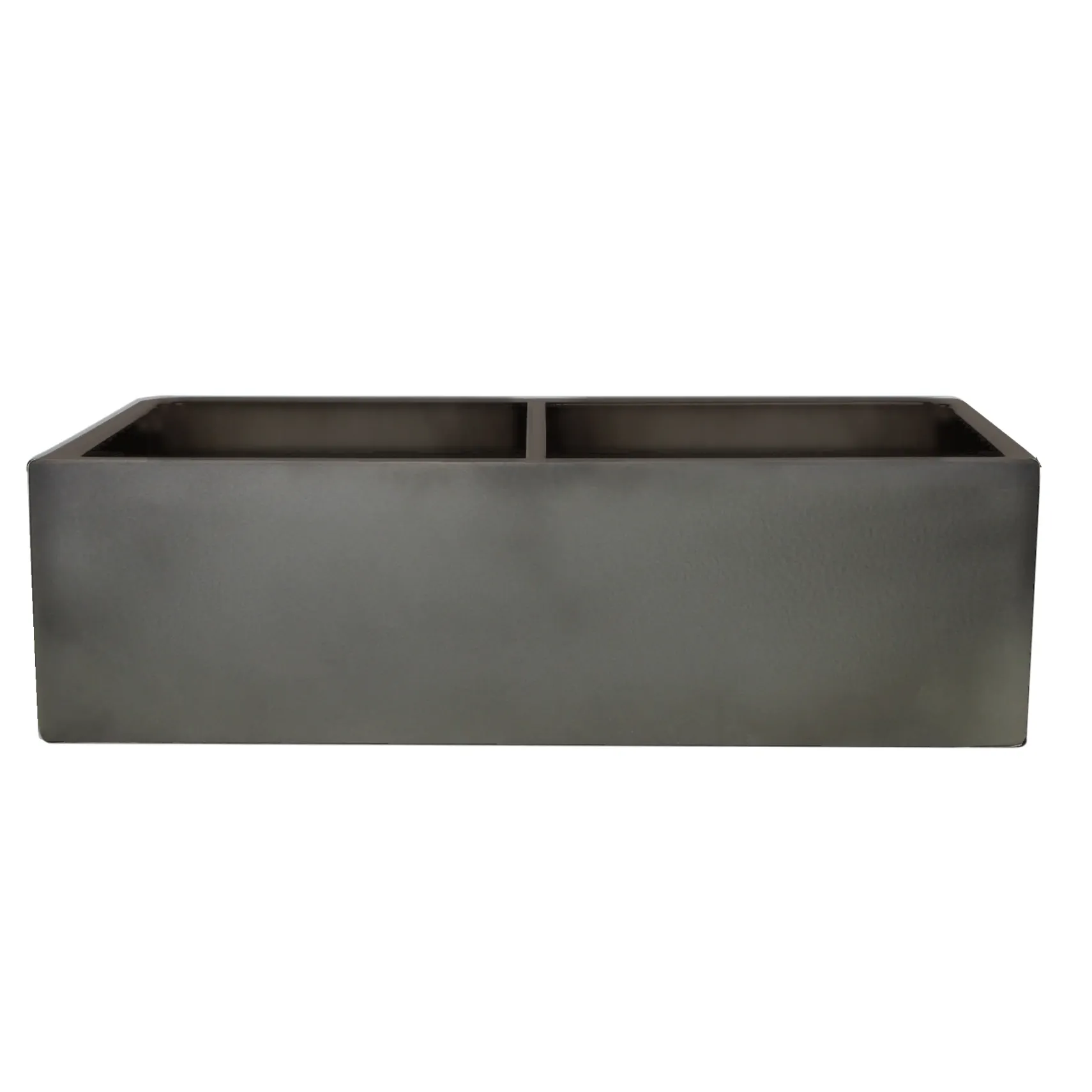 Nantucket Sinks Vineyard 33" Fireclay Farmhouse Sink, Double Bowl, Gray, FCFS3318D-Concrete
