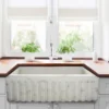 Nantucket Sinks Vineyard 33" Fireclay Farmhouse Sink, Pale Yellow, FCFS3320S-ShabbyStraw