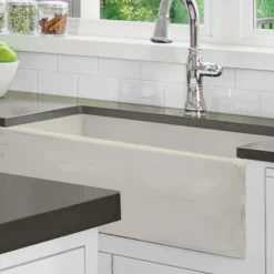 Nantucket Sinks Vineyard 33" Fireclay Farmhouse Sink, Pale Yellow, FCFS3320S-ShabbyStraw