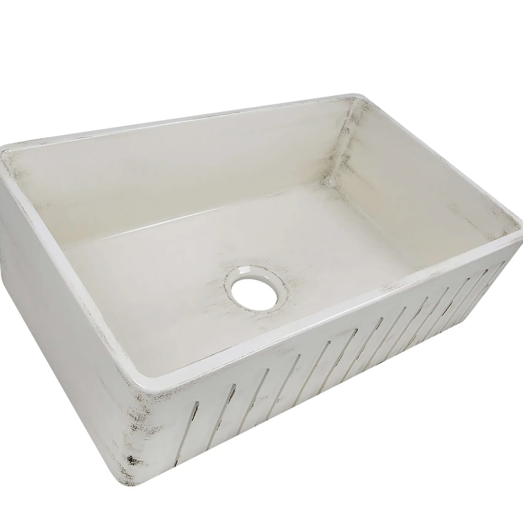 Nantucket Sinks Vineyard 33" Fireclay Farmhouse Sink, Pale Yellow, FCFS3320S-ShabbyStraw