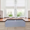Nantucket Sinks Vineyard 33" Fireclay Farmhouse Sink, Double Bowl, Light Blue, FCFS3318D-ShabbySugar