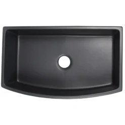 Nantucket Sinks Vineyard 33" Fireclay Farmhouse Sink with Accessories, Matte Black, FCFS3320CA-MB