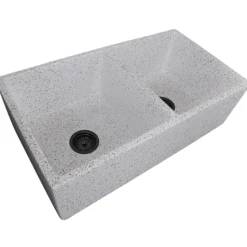 Nantucket Sinks Vineyard 33" Fireclay Farmhouse Sink, Double Bowl, Various neutrals, FCFS3318D-PietraSarda