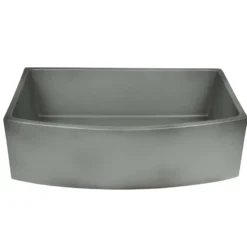Nantucket Sinks Vineyard 33" Fireclay Farmhouse Sink with Accessories, Concrete, FCFS3320CA-C