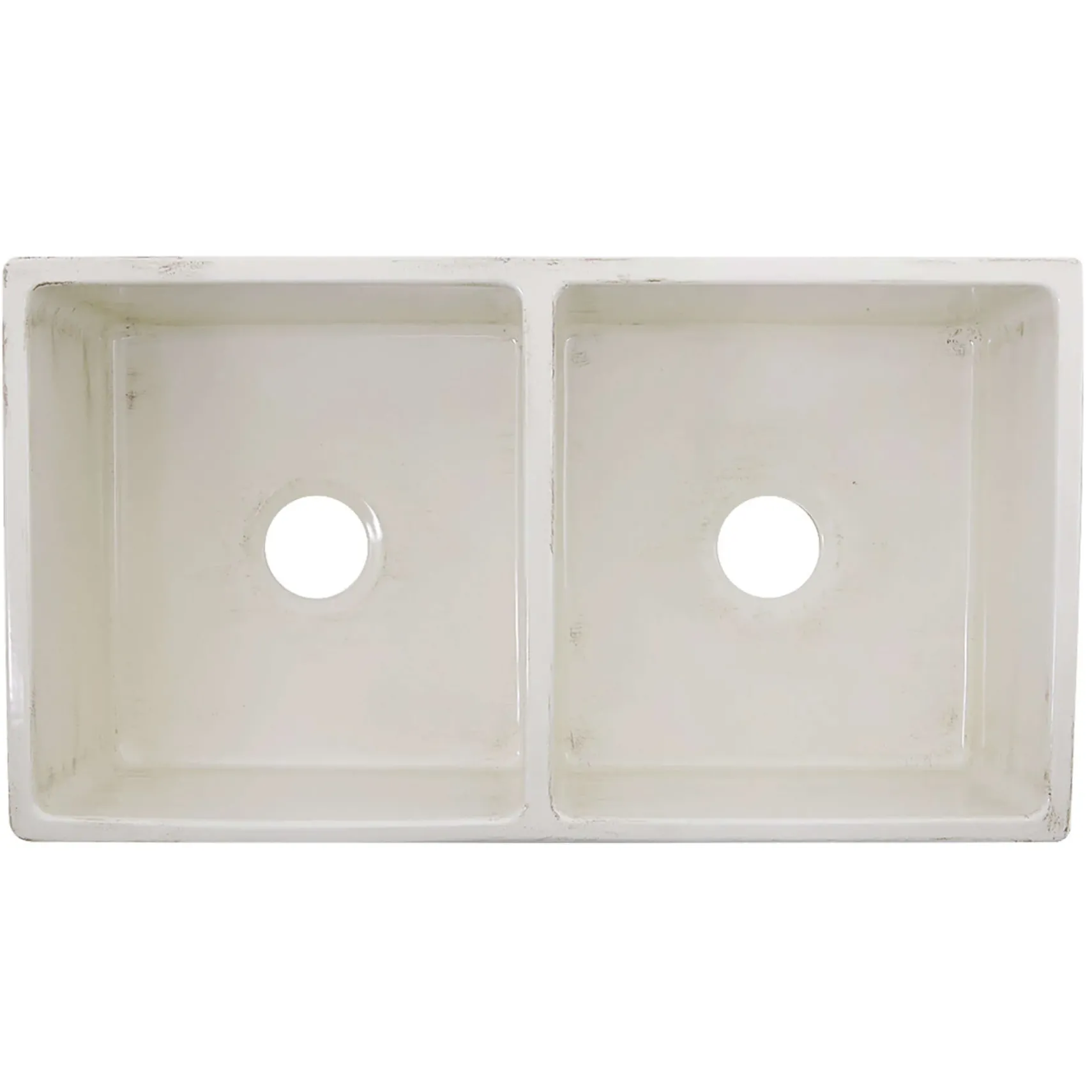 Nantucket Sinks Vineyard 33" Fireclay Farmhouse Sink, Double Bowl, Pale Yellow, FCFS3318D-ShabbyStraw