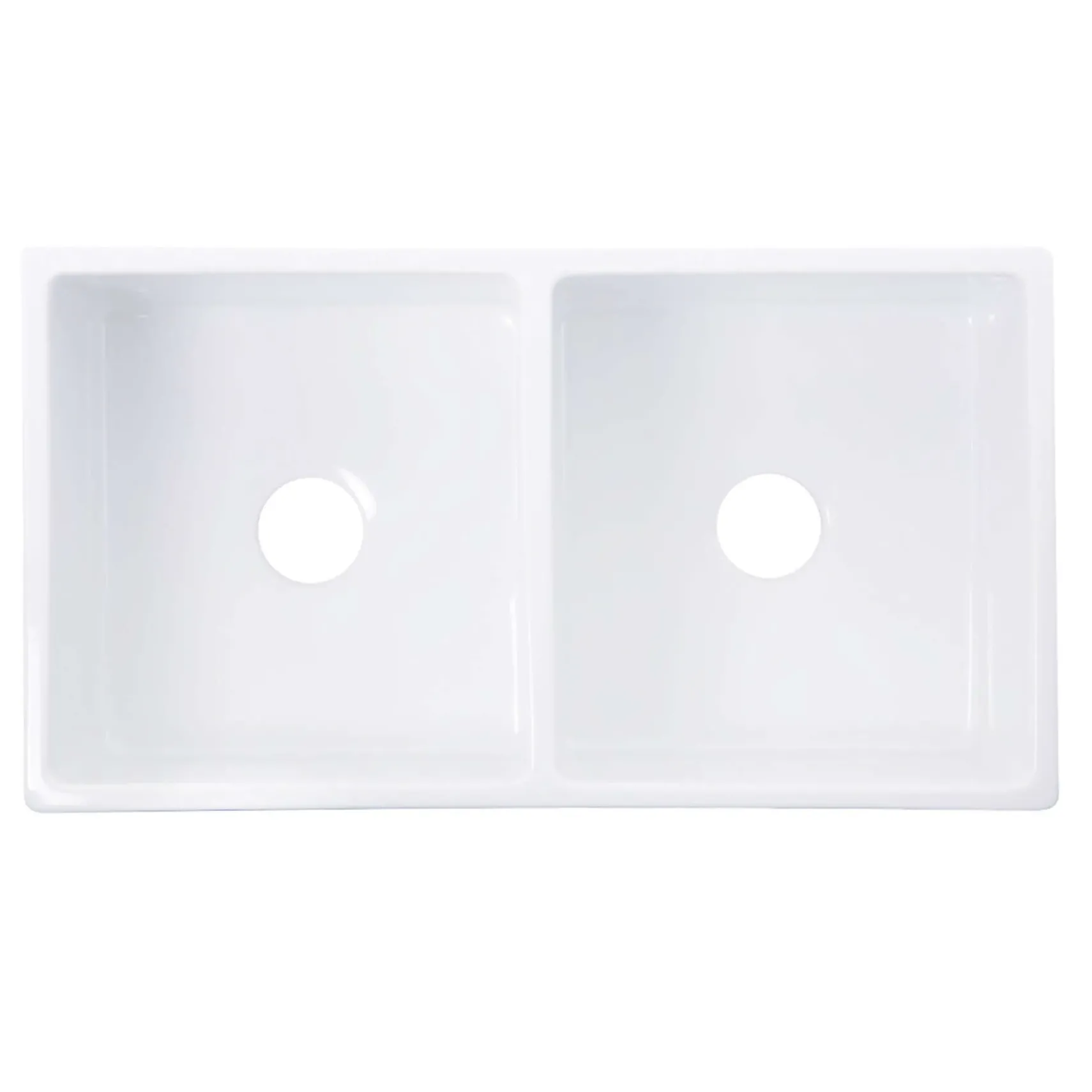 Nantucket Sinks Vineyard 33" Fireclay Farmhouse Sink, Double Bowl, White, FCFS3318D-Filigree