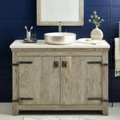 Native Trails 48" Americana Freestanding Rustic Vanity Base in Driftwood, Reclaimed Wood, VNB489