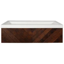 Native Trails 36" Cabernet Floating Vanity with NativeStone Trough in Pearl, VNW194-NSL3619-P