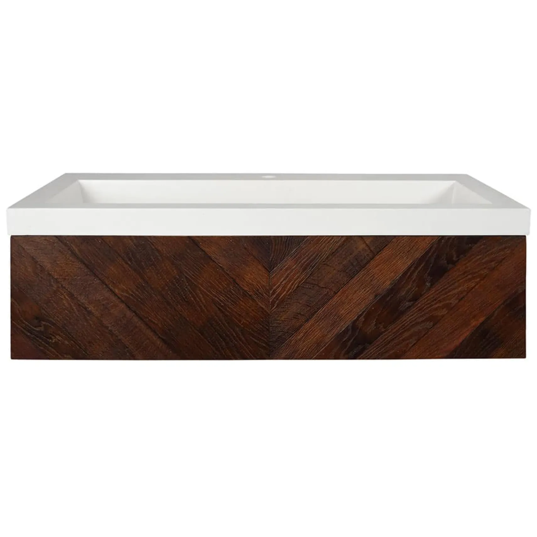 Native Trails 36" Cabernet Floating Vanity with NativeStone Trough in Pearl, VNW194-NSL3619-P
