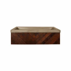 Native Trails 36" Cabernet Floating Vanity with NativeStone Trough in Earth, VNW194-NSL3619-E