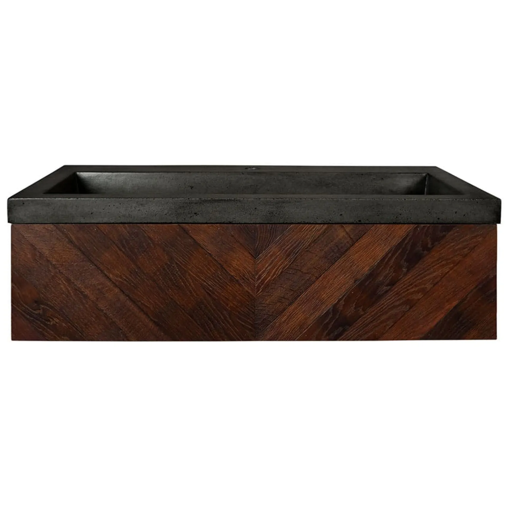 Native Trails 36" Cabernet Floating Vanity with NativeStone Trough in Slate, VNW194-NSL3619-S