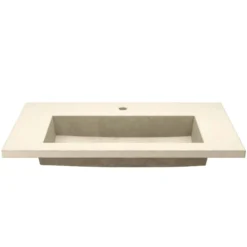 Native Trails 36" Capistrano ADA NativeStone Vanity Top and Trough Sink in Sand, 1 Faucet Hole, NSVT36-D1