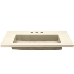Native Trails 36" Capistrano ADA NativeStone Vanity Top and Trough Sink in Sand, 3 Faucet Holes, NSVT36-D