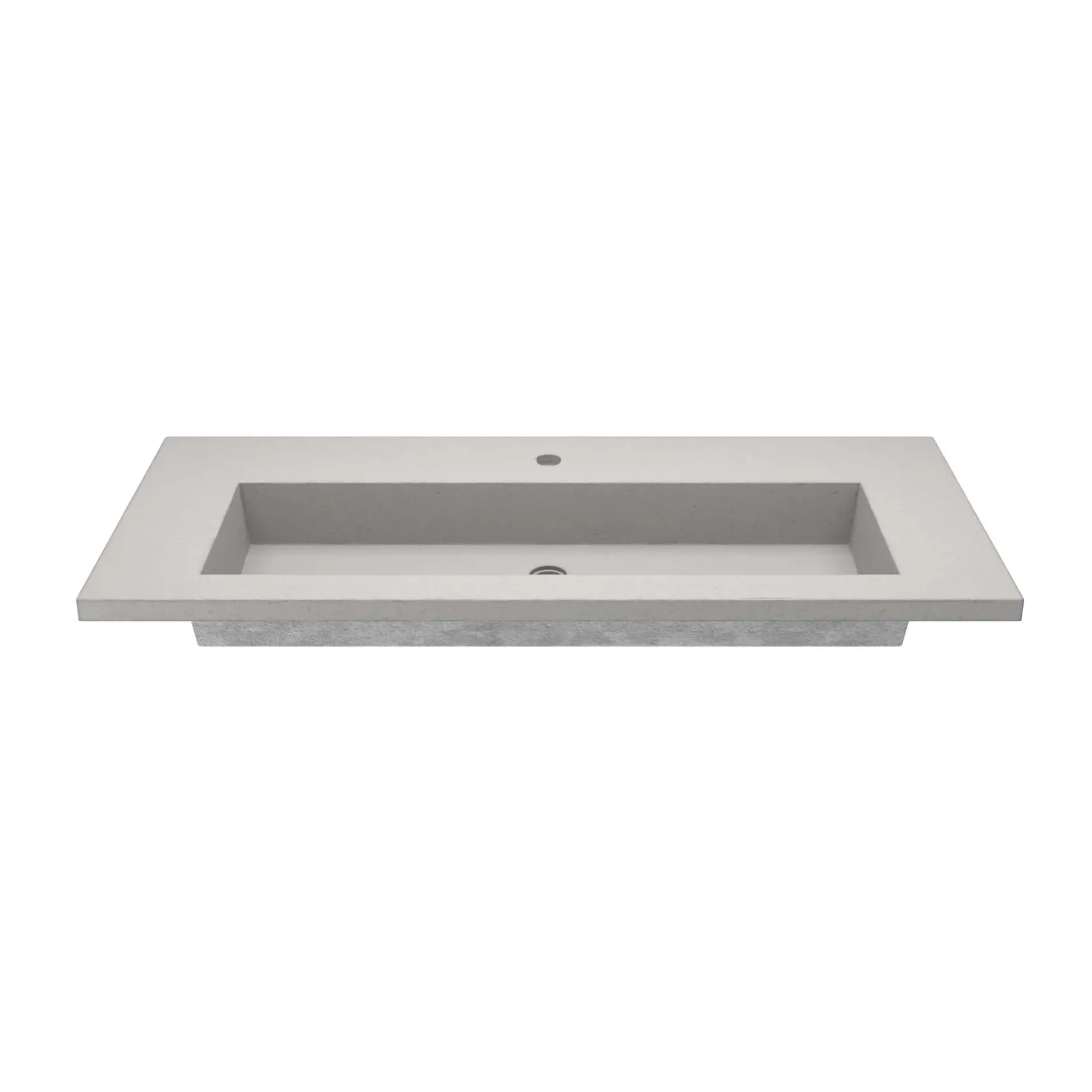 Native Trails 48" Capistrano ADA Vanity Top with Integral Trough Sink in Ash, Single Faucet Cutout, NSVT48-A1