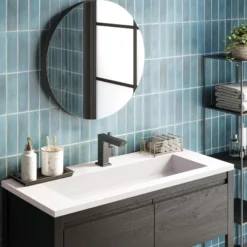 Native Trails 48" Capistrano ADA Vanity Top with Integral Trough Sink in Pearl, Single Faucet Cutout, NSVT48-P1